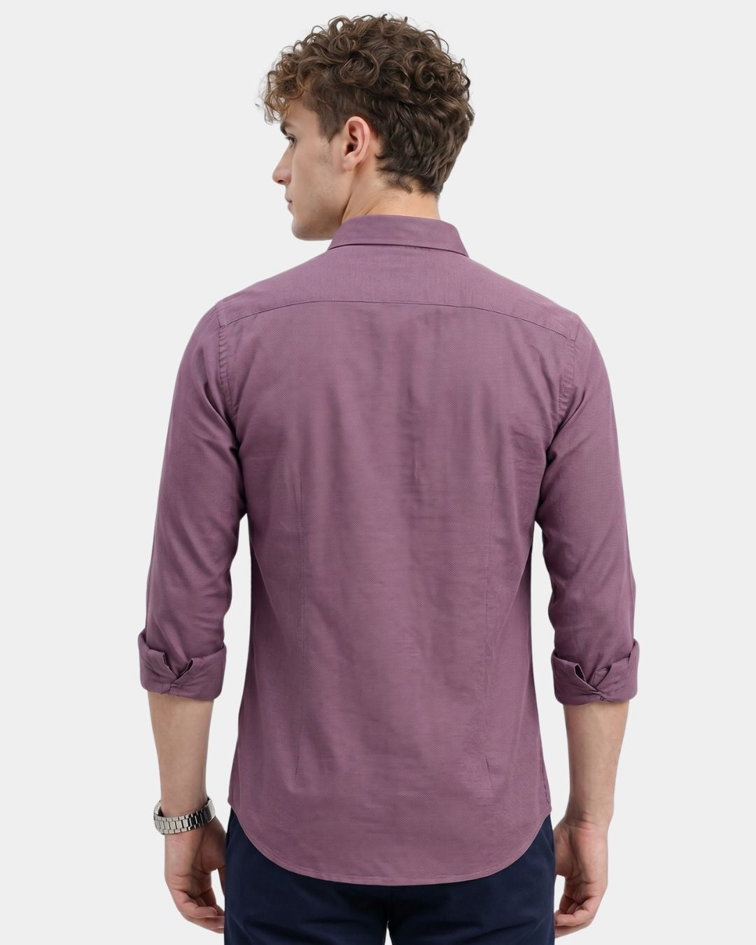 Men's Textured Burgandy Shirt