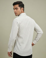 Green & White Striped Shirt for Men