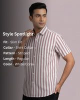 Classic White & Red Striped Shirt