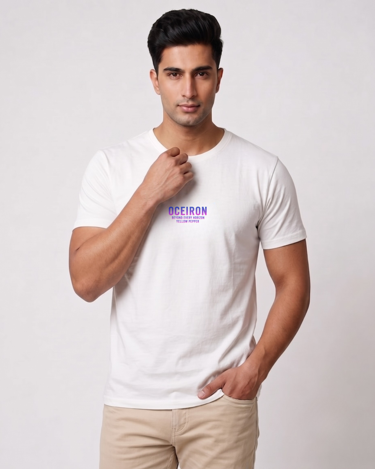 Short Sleeve Casual White T-Shirt