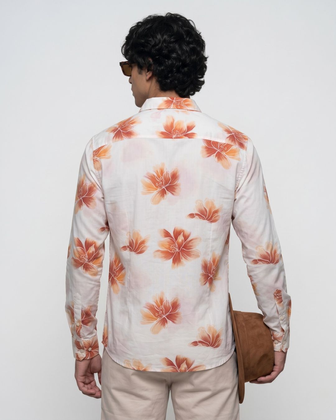 Orange Floral Print Shirt