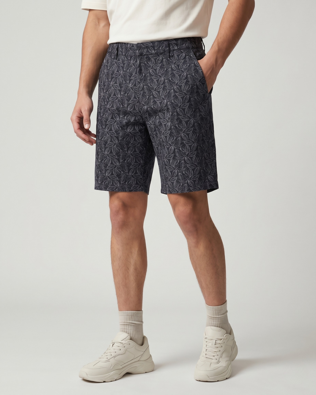 Black Print Bermuda