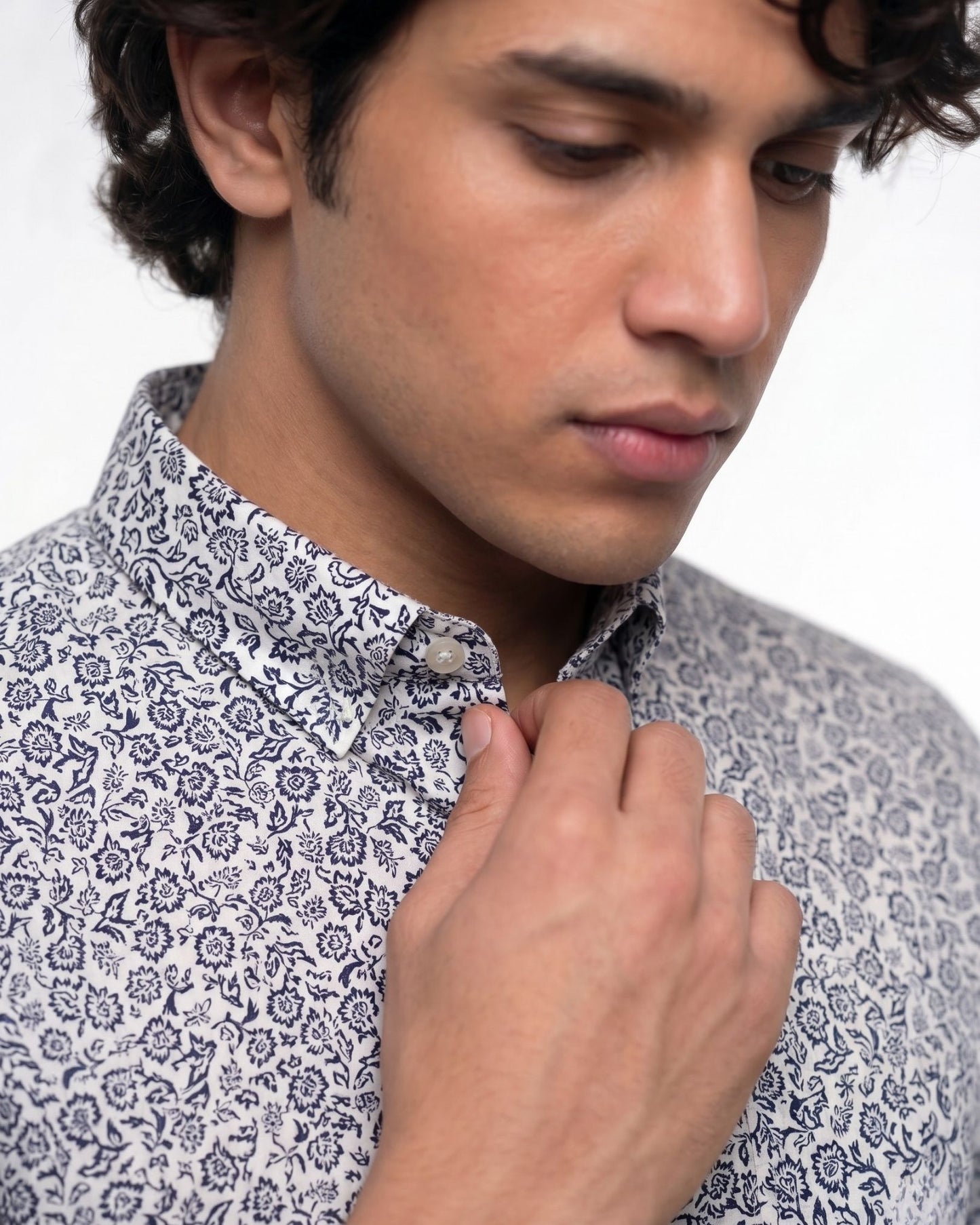 White Printed Pattern Shirt