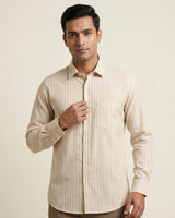 Yellow Striped Shirt for Men