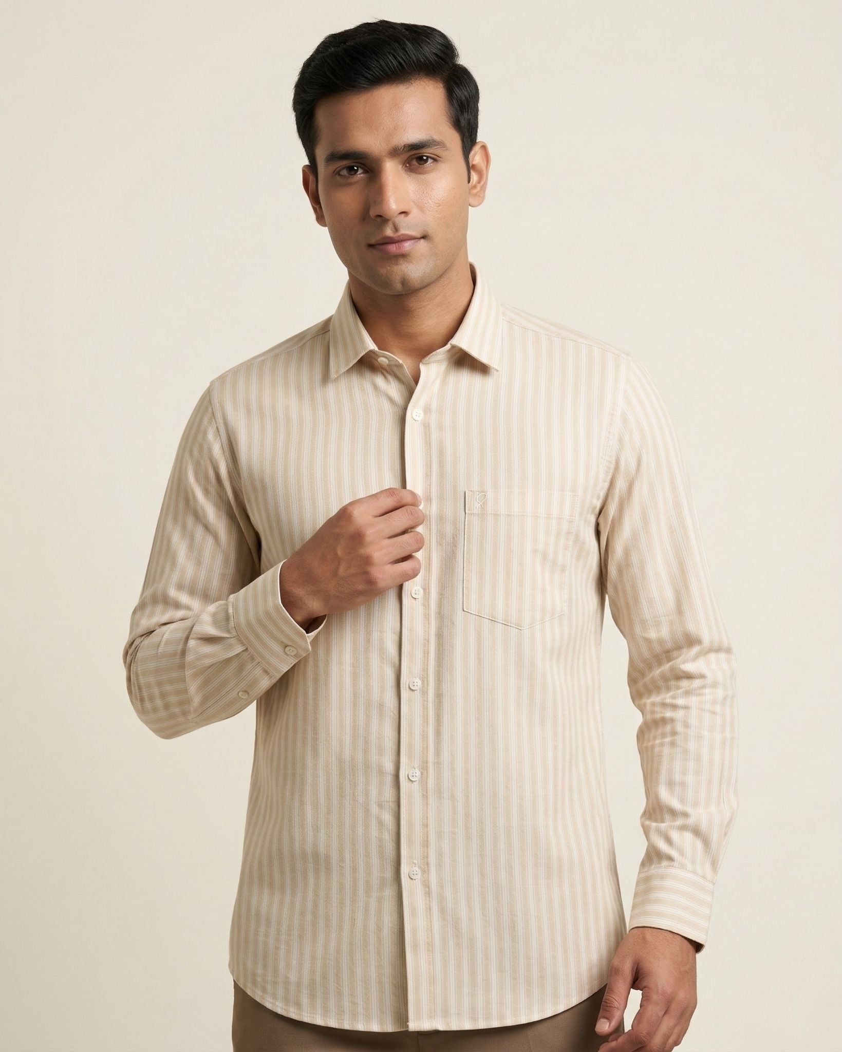 Yellow Striped Shirt for Men