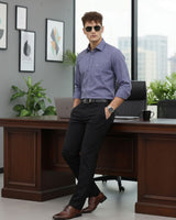 Men's Textured Blue Shirt