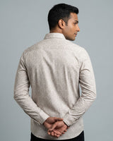 Brown Printed Shirt for Men – Full Sleeve Cotton Casual