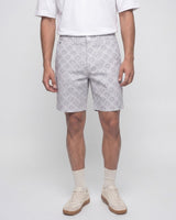White Cross Print Bermuda