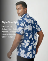 Indigo Blue Floral Shirt