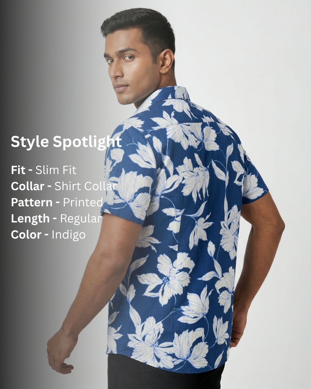 Indigo Blue Floral Shirt