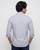 White & Blue Checked Shirt