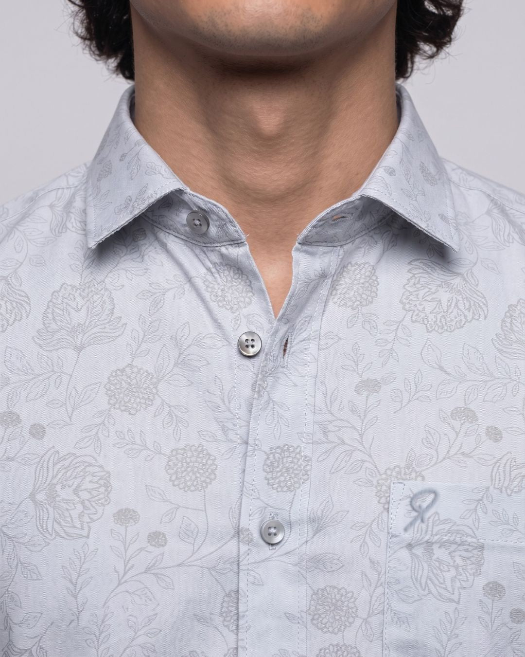 Sky Blue Floal Shirt