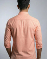 Soft Peach Textured Knit Shirt
