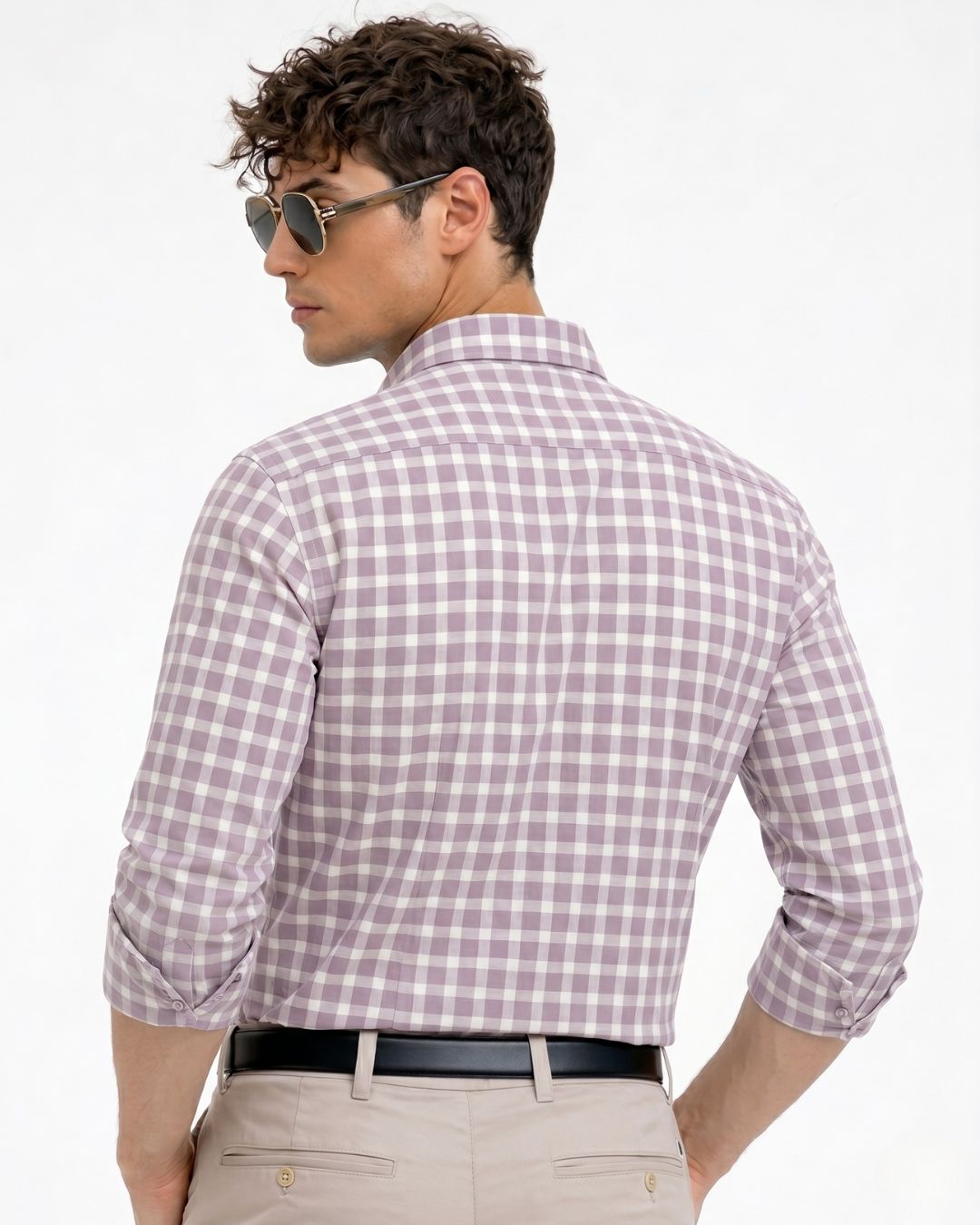 Men's Lilac Grid Shirt