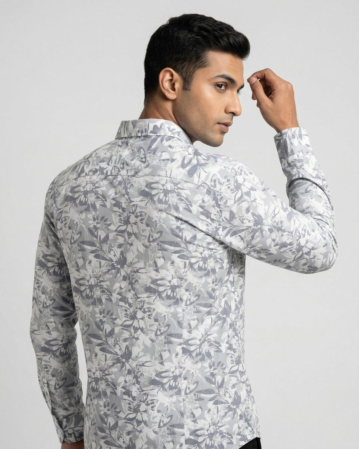 Grey Printed Shirt for Men