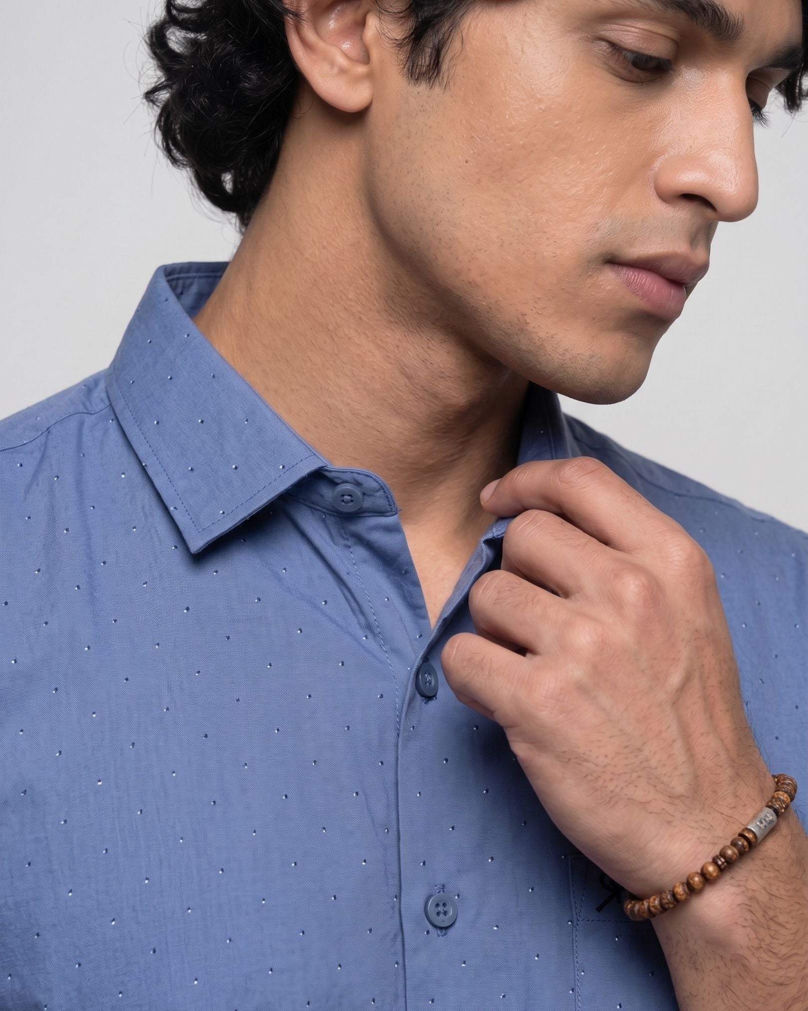 Blue Subtle Print Shirt