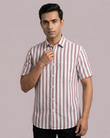 Classic White & Red Striped Shirt