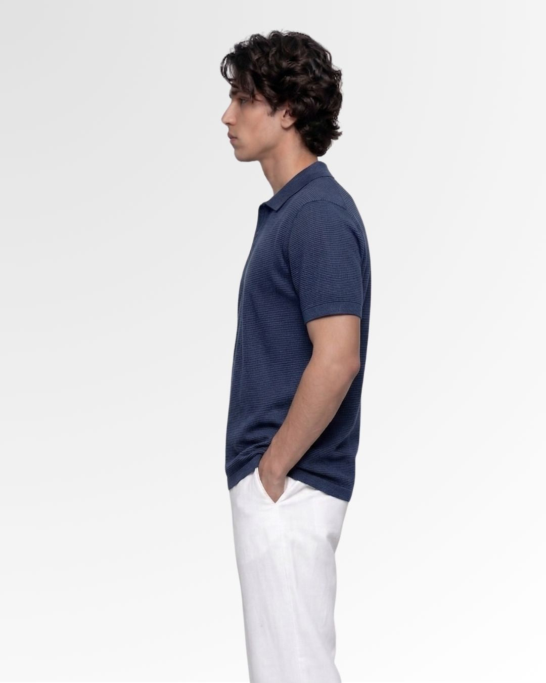 New Blue Cotton Polo