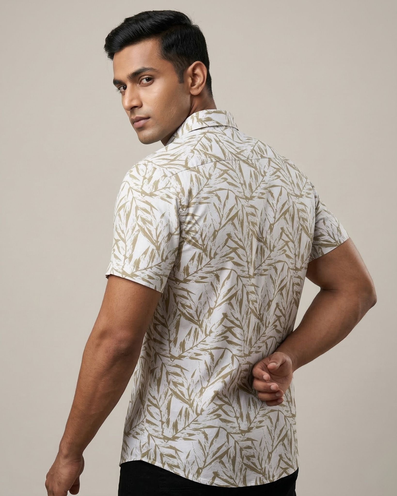 Grey & Brown Printed Shirt