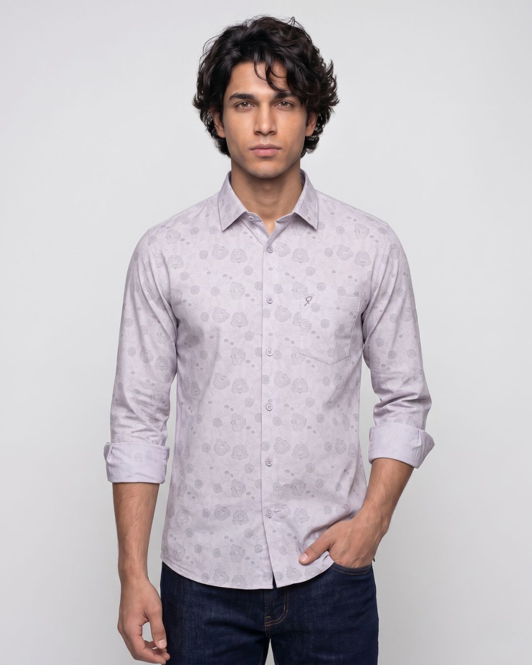Purple Floral printed Shirt