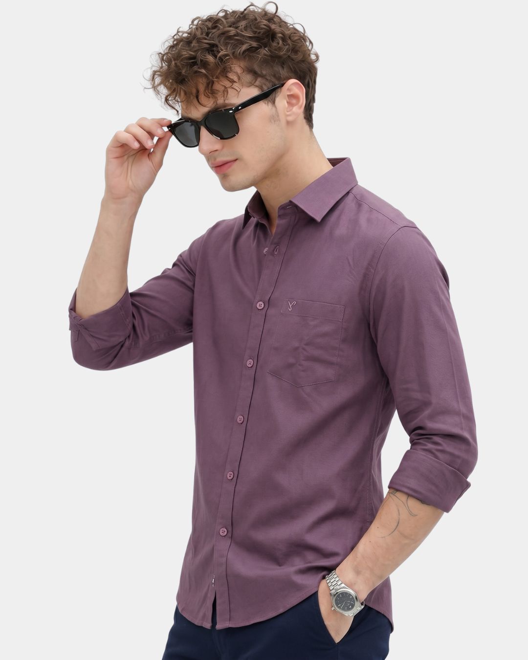 Men's Textured Burgandy Shirt