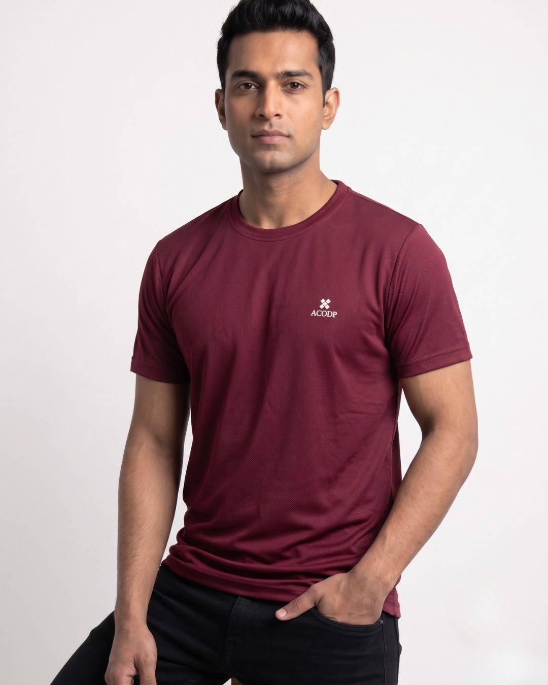 Men’s Maroon Crew Neck T-Shirt