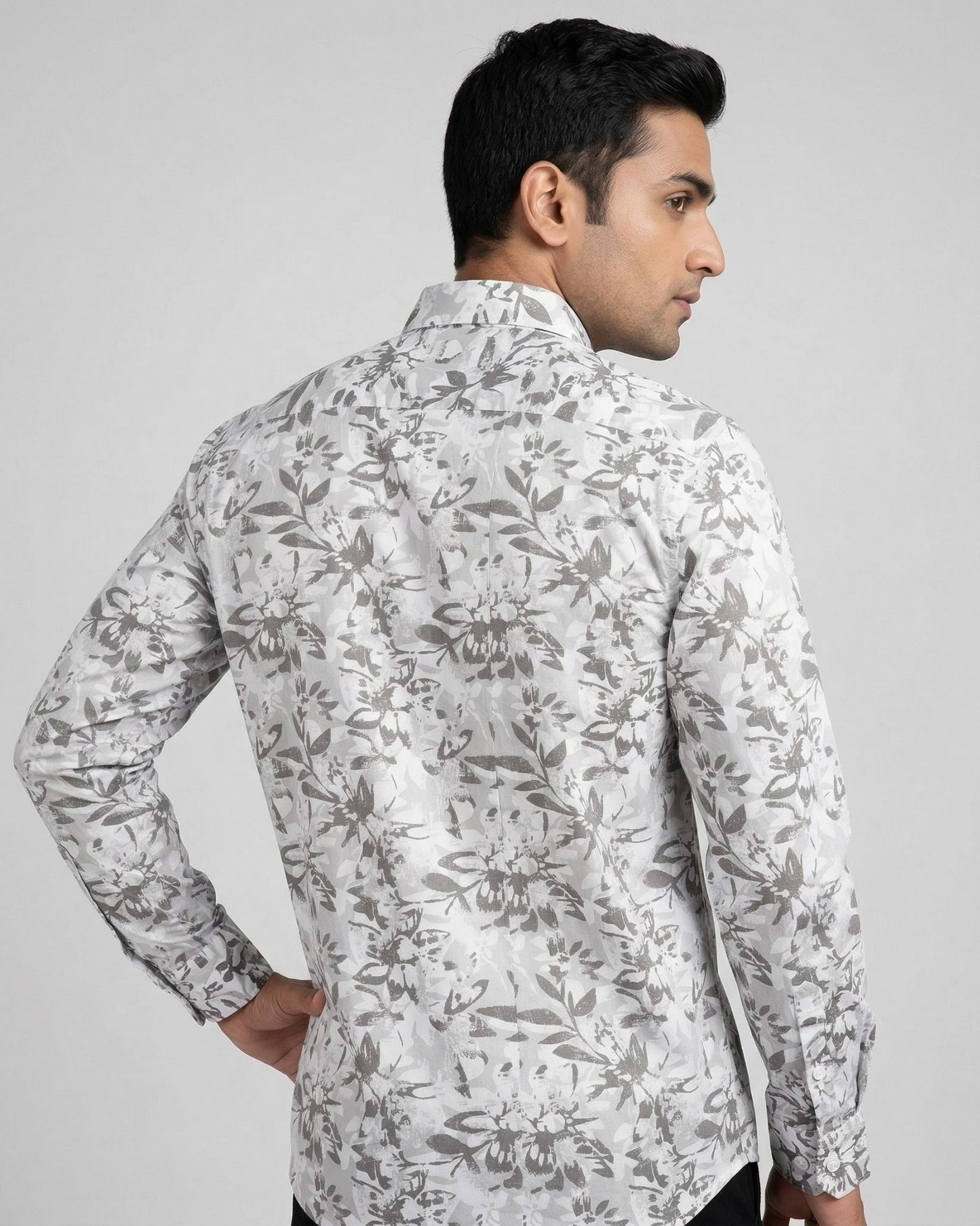 Men’s Brown Printed Cotton Shirt
