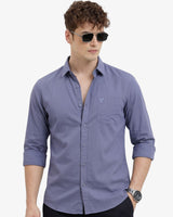 Men's Textured Blue Shirt