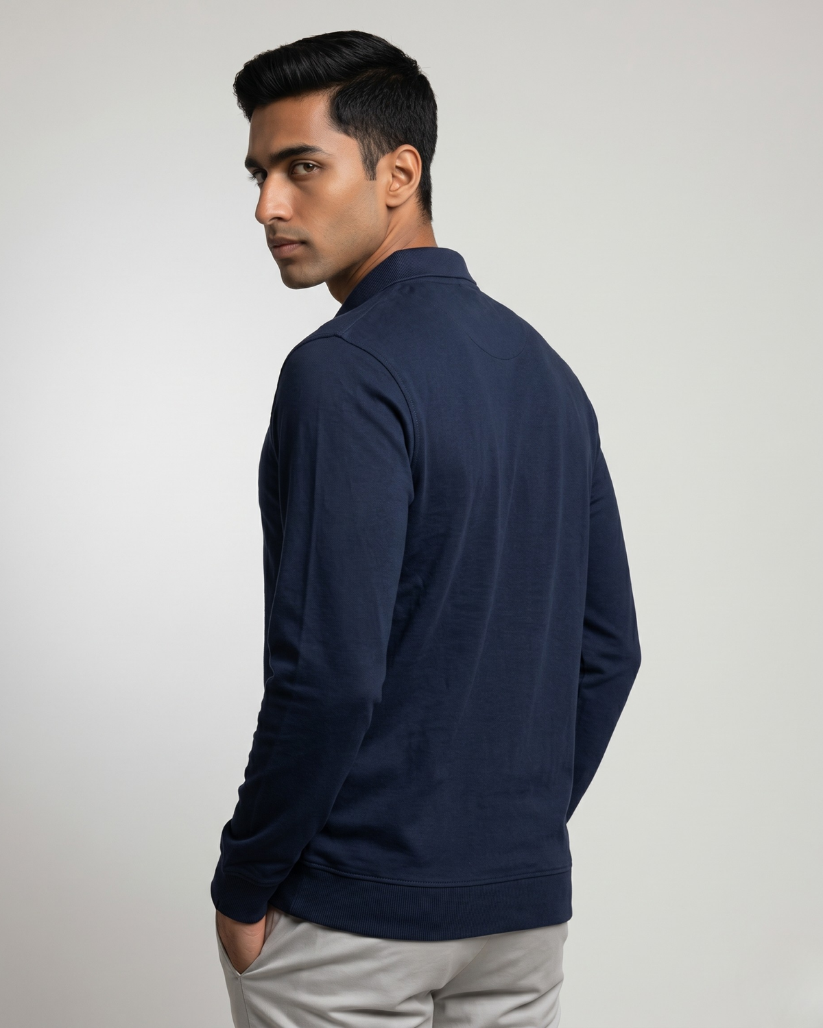Men’s Navy Blue Full Sleeve T-Shirt