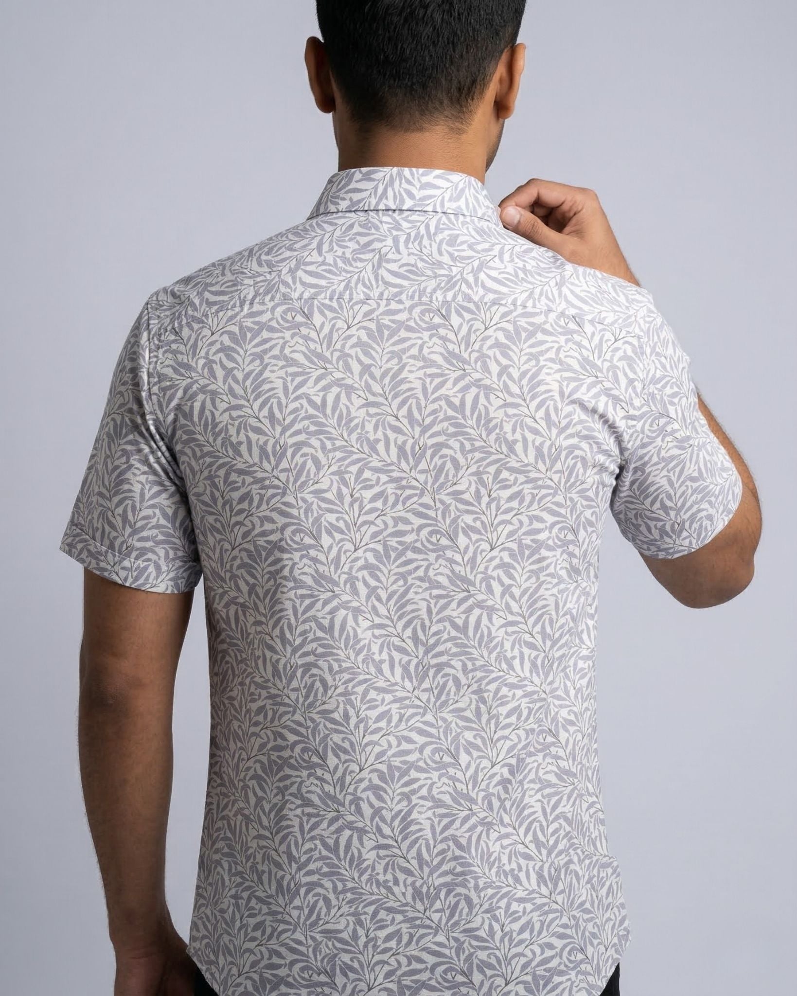 White & Grey Printed Shirt