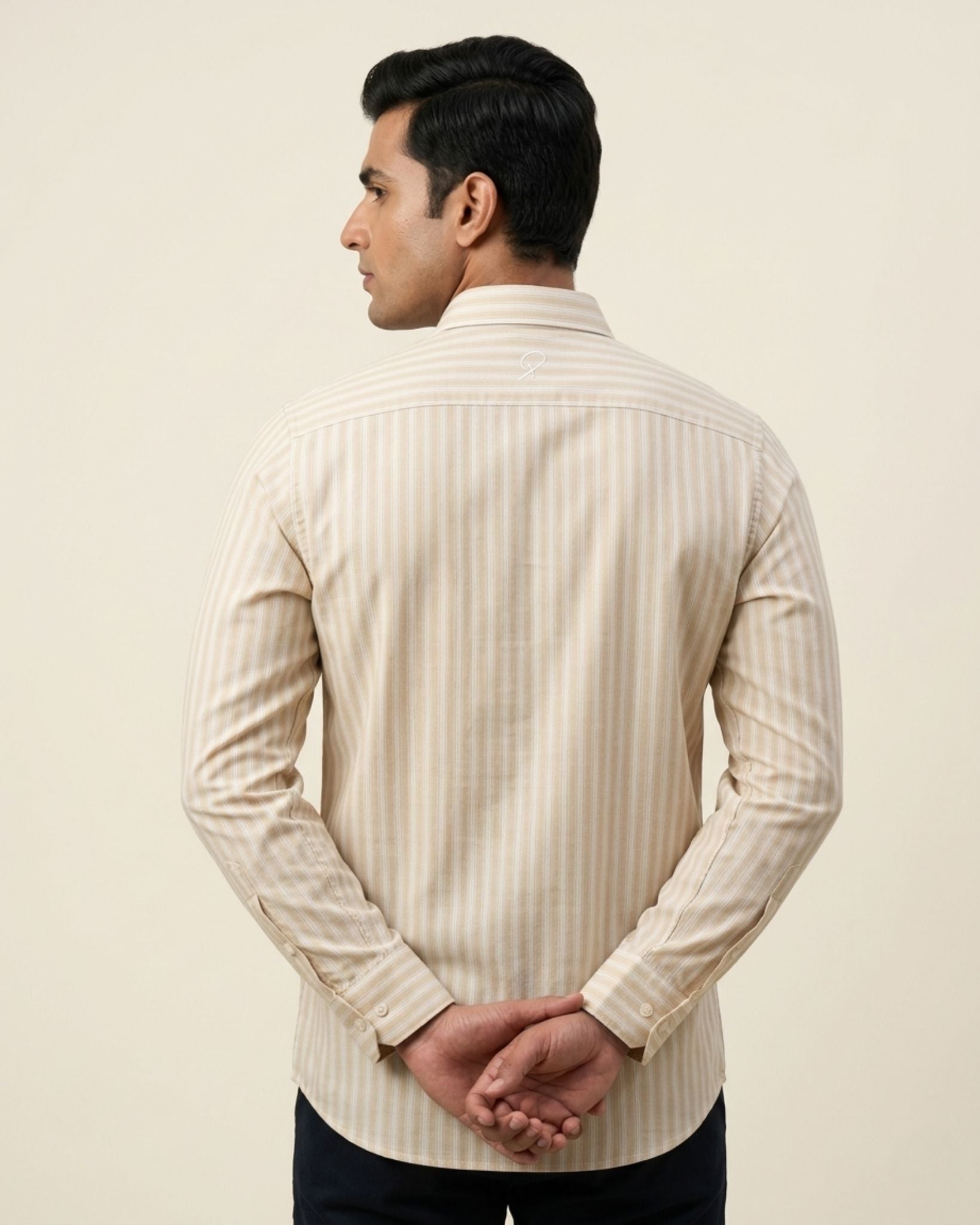 Yellow Striped Shirt for Men