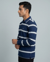 Men's Navy Blue Striped T-Shirt