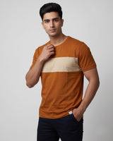 Rust Color Block T-Shirt
