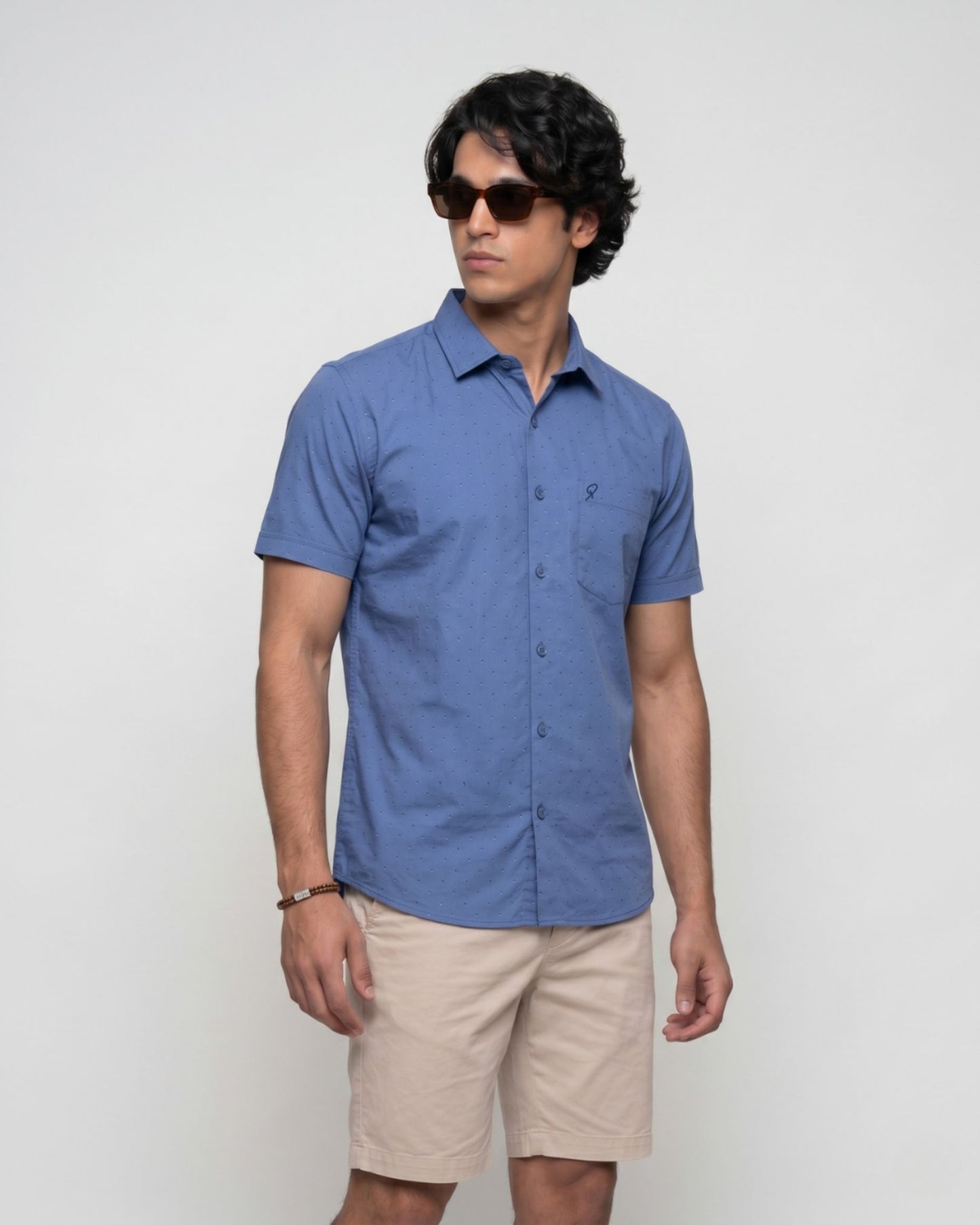 Blue Subtle Print Shirt