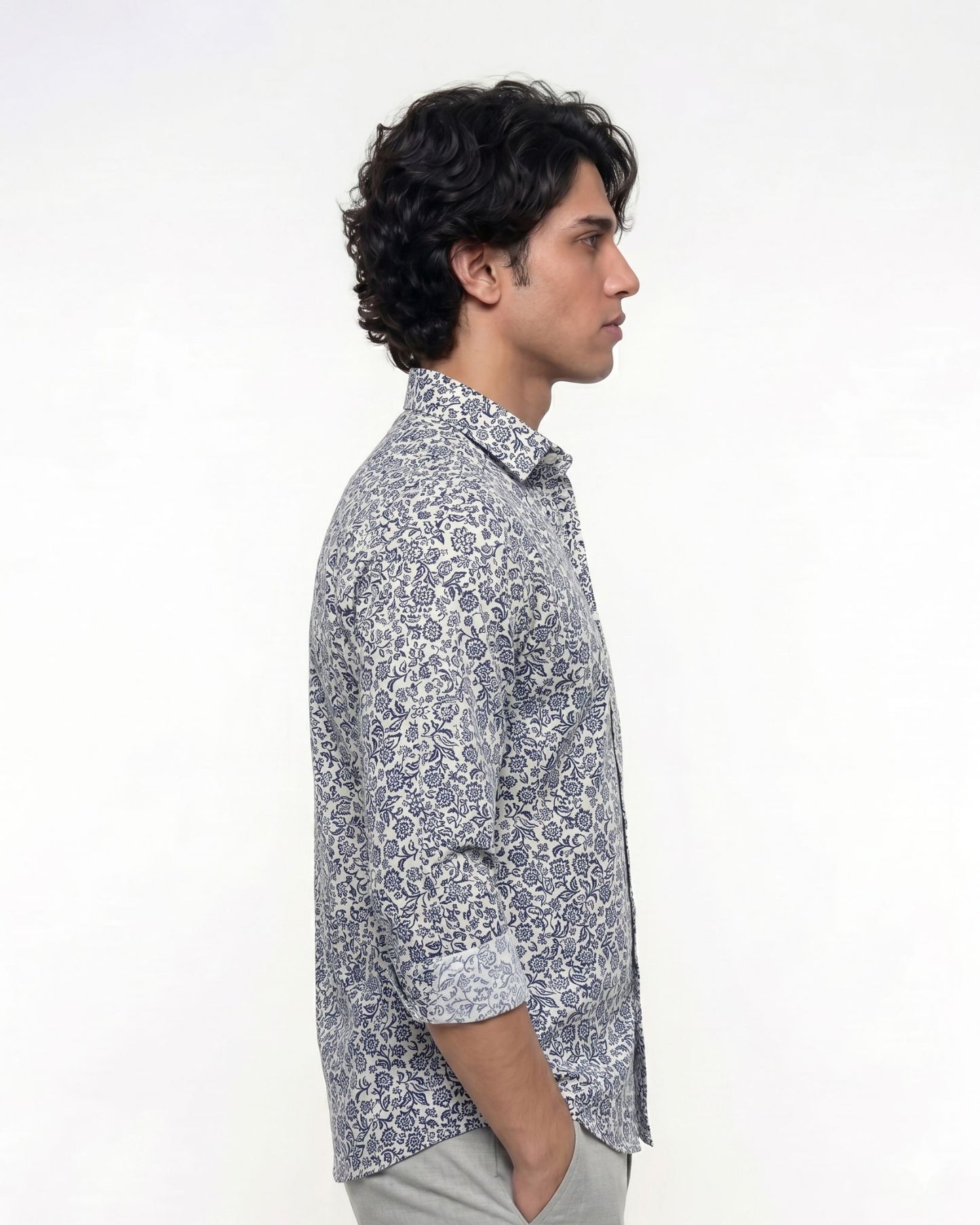 White Printed Pattern Shirt