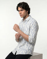 Sky Blue Spiral Print Shirt