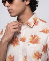 Orange Floral Print Shirt