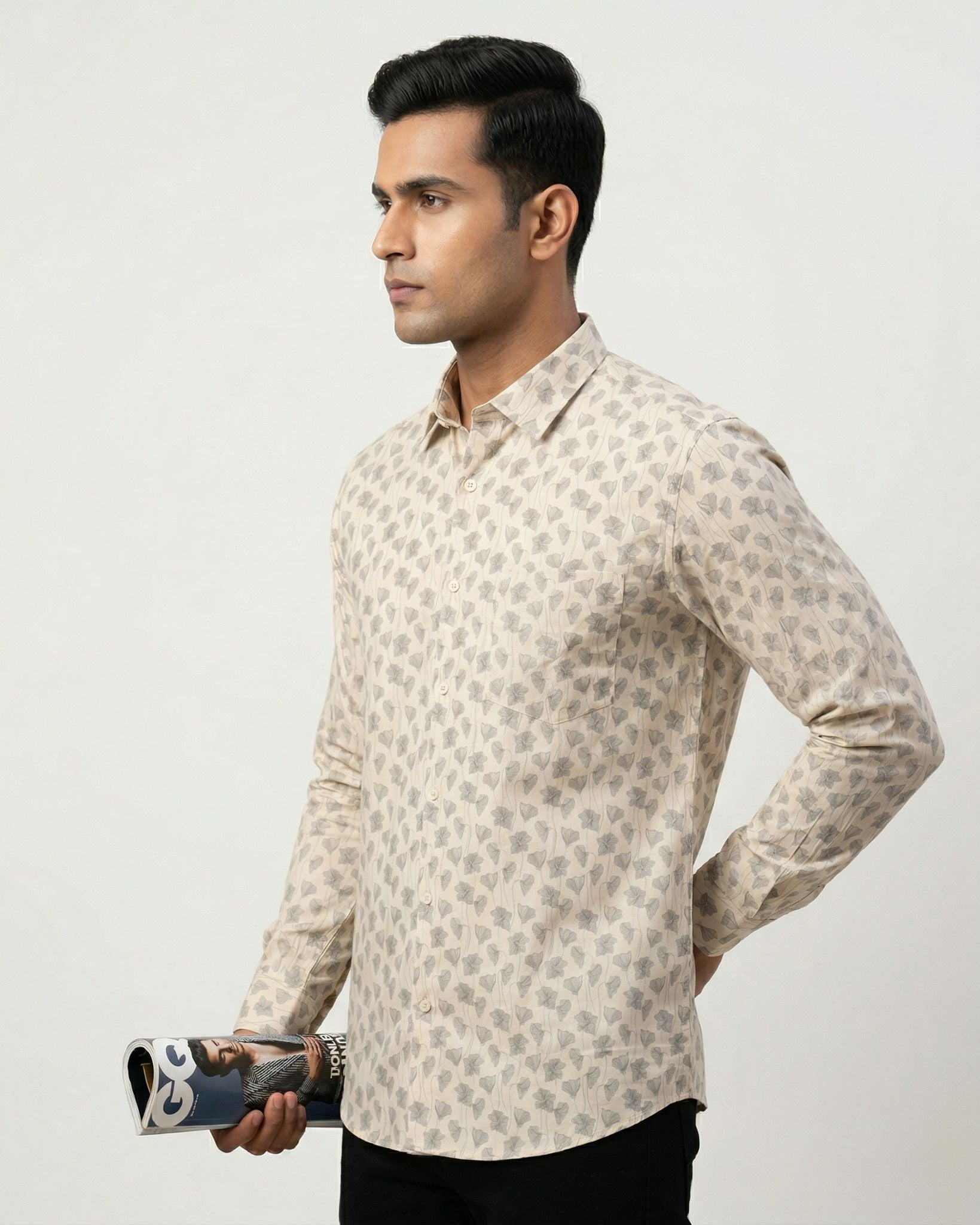 Off White Fawn Print Shirt