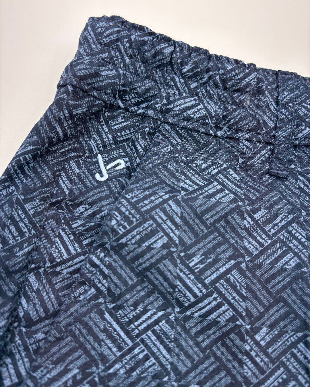 Navy Print Knee Lenth Shorts For Men