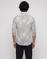 Grey Monochrome Floral Shirt