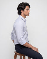 White & Blue Checked Shirt