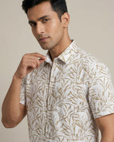 Grey & Brown Printed Shirt