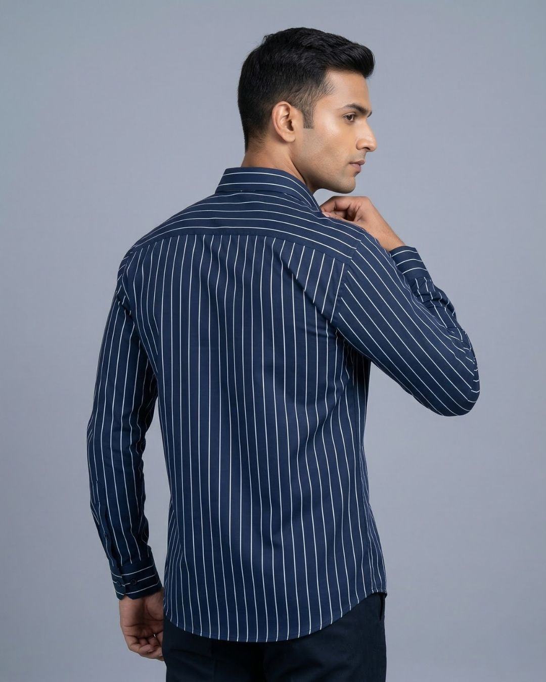 Navy Striped Shirt for Men