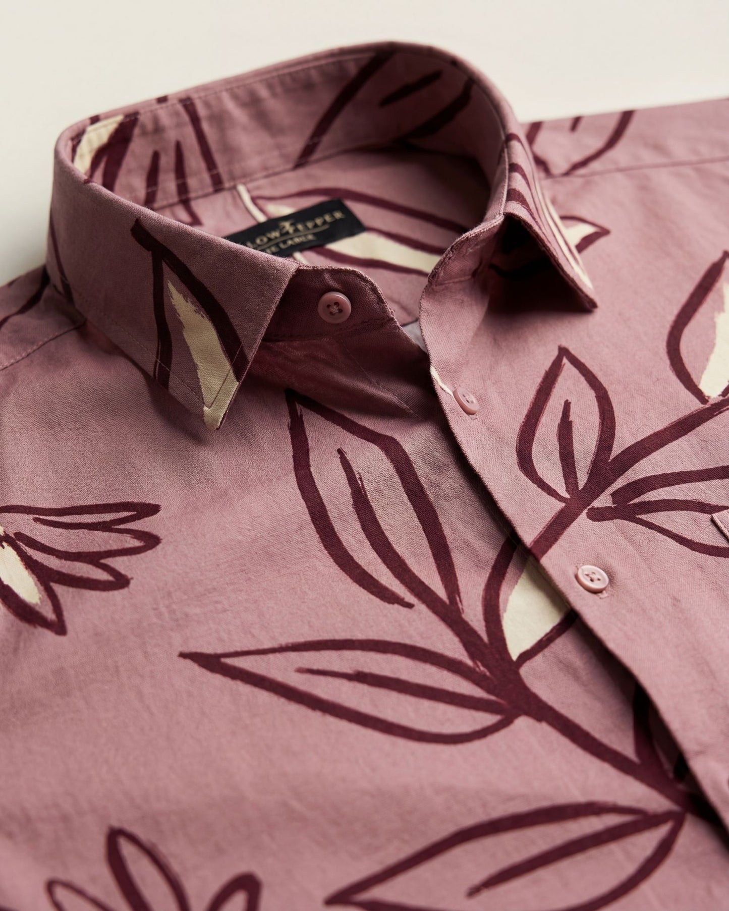 Red Leafy Print Shirt