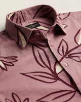 Red Leafy Print Shirt