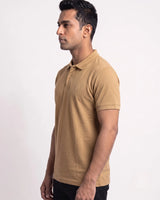 Men’s Beige Regular Fit Polo T-Shirt