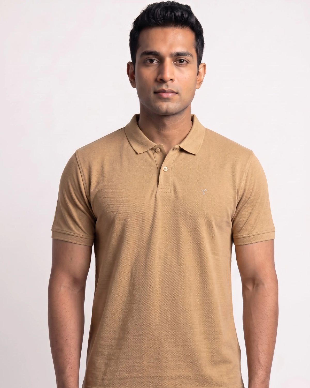 Men’s Beige Regular Fit Polo T-Shirt
