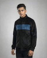 Black & Blue Full-Zip Jacket for Men