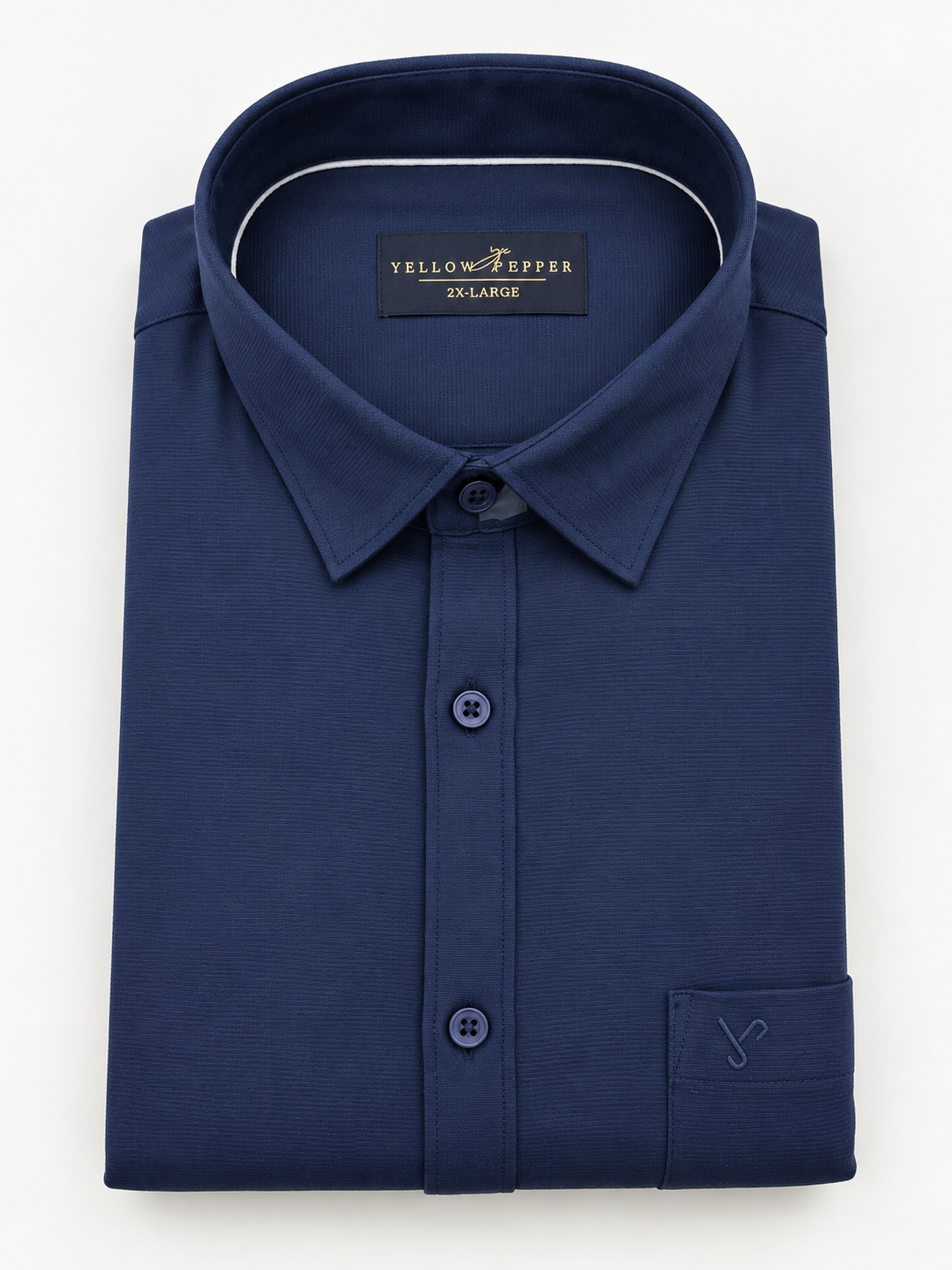 Men’s Navy Blue Self-Textured Casual Shirt