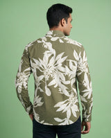 Green Leaf Print Shirt